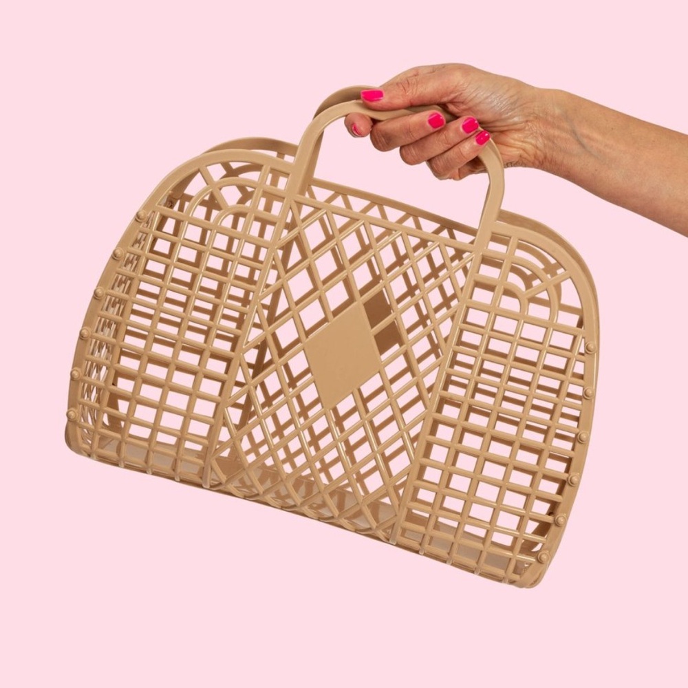 Sun Jellies retro tote handbag - L latte brown - UK brand